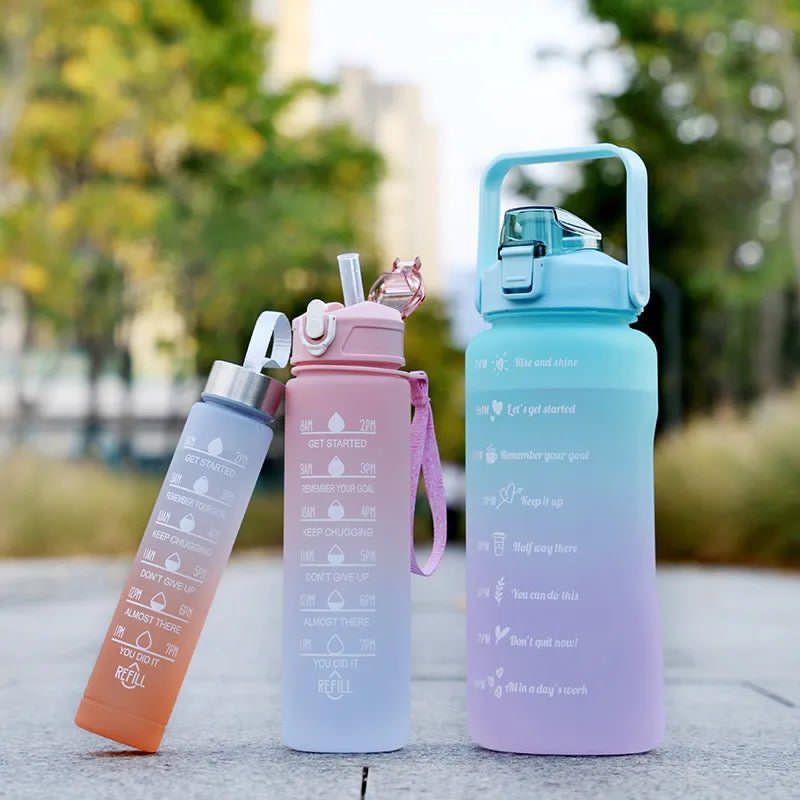 Best Quality Set of 3 Plastic Water Bottles (1900ml/850ml/280ml .