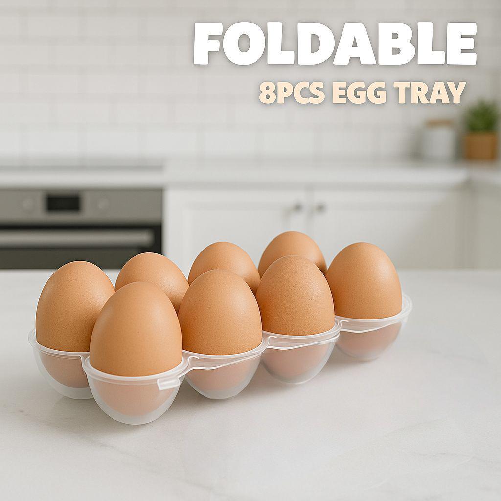 each - 8pcs Plastic Foldable Eggs Tray (Shopper Packing)