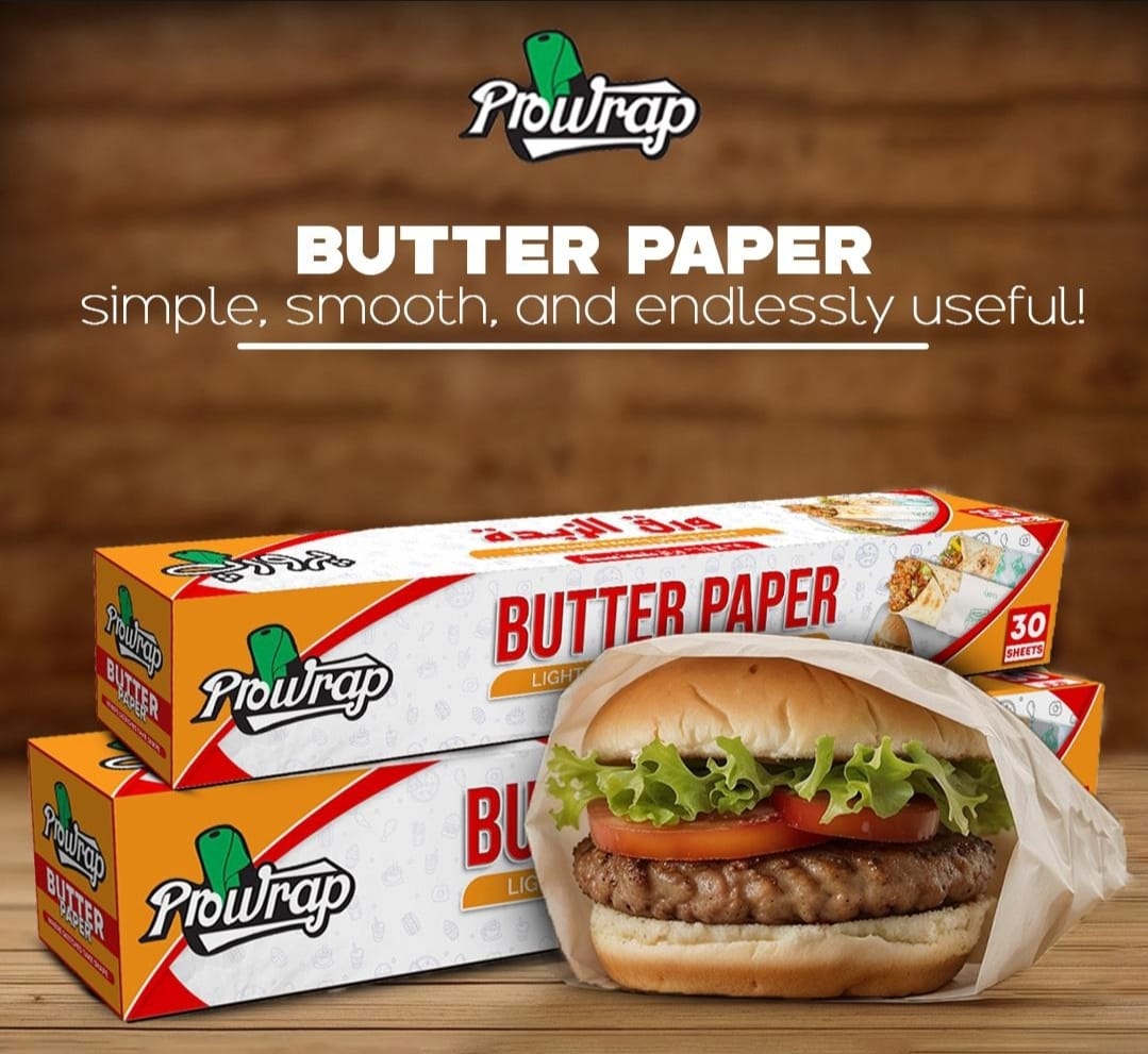 Prowrap Butter Paper – 9" x 14" Precut Sheets (30 Pcs) | High-Quality Waterproof & Grease-Resistant Food Wrap | Thicker Than Market Standard