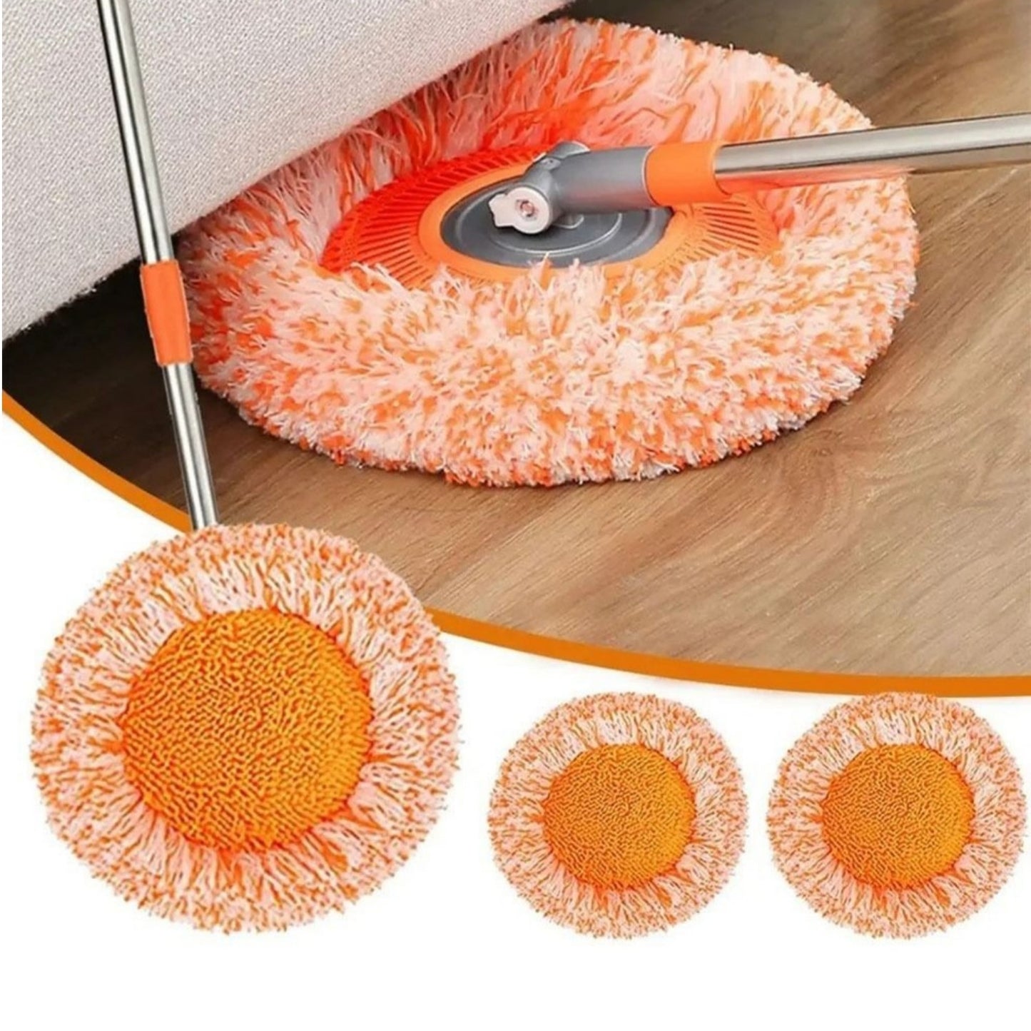 360° Rotating Multi-Functional Spin Mop with Stainless Steel Handle | All-in-One Microfiber Cleaning Tool for Floors, Windows, Toilets, and Car Washing