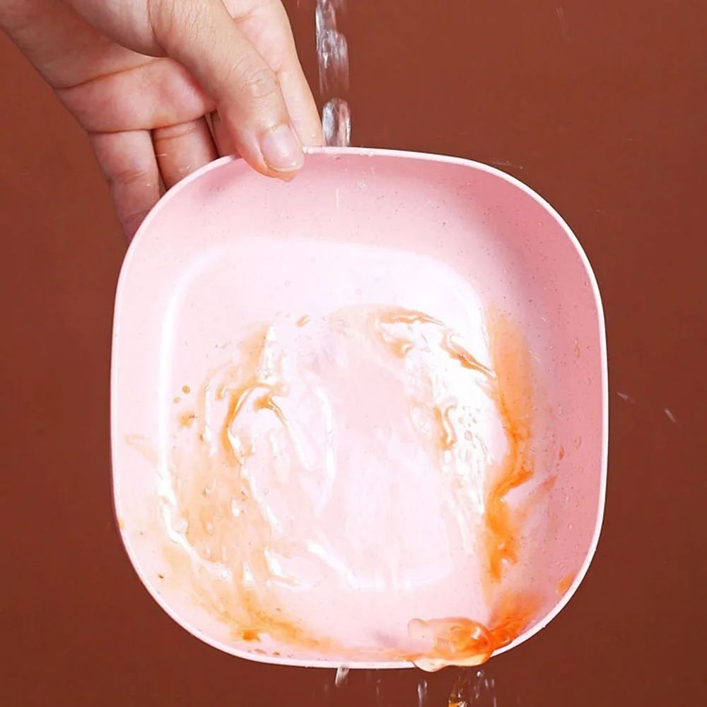 Plate Set Pack of 10 – Plastic Split Bone Dish Plates with Holder | Durable Serving Plates (Random Colors)