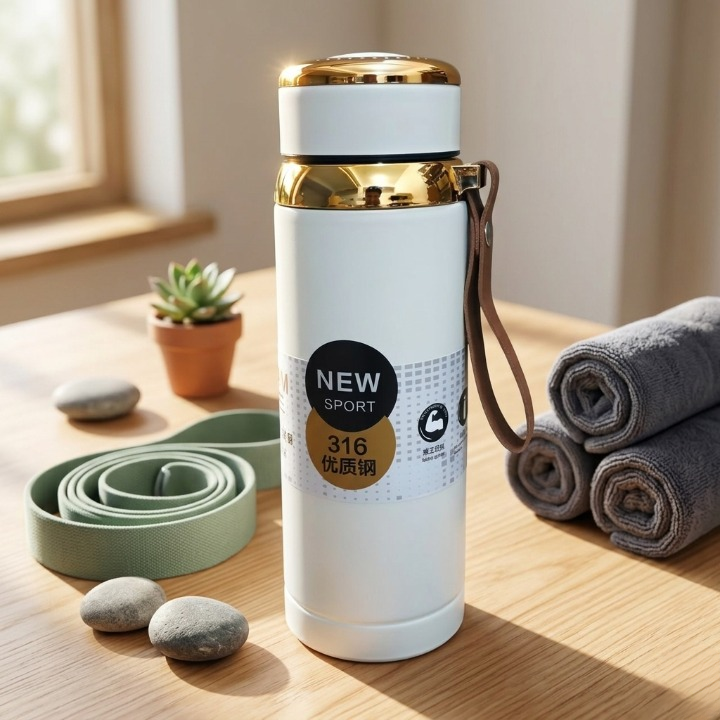 Matte Stainless Steel Bottle Leak Proof Durable Hot Cold Water Bottle For Office Gym Travel size : 1000ml