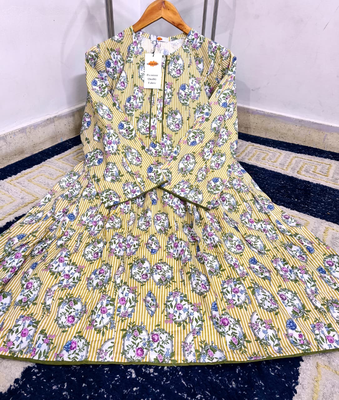 ORIGNAL KHAADI NEW PRINTS STITCHED FROCK ✨
