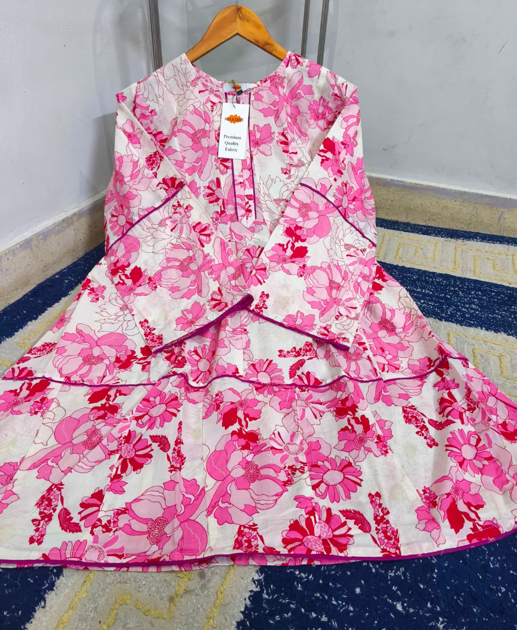 ORIGNAL KHAADI NEW PRINTS STITCHED FROCK ✨
