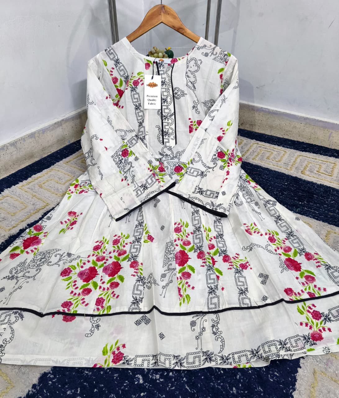 ORIGNAL KHAADI NEW PRINTS STITCHED FROCK ✨