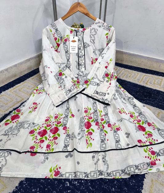 ORIGNAL KHAADI NEW PRINTS STITCHED FROCK ✨