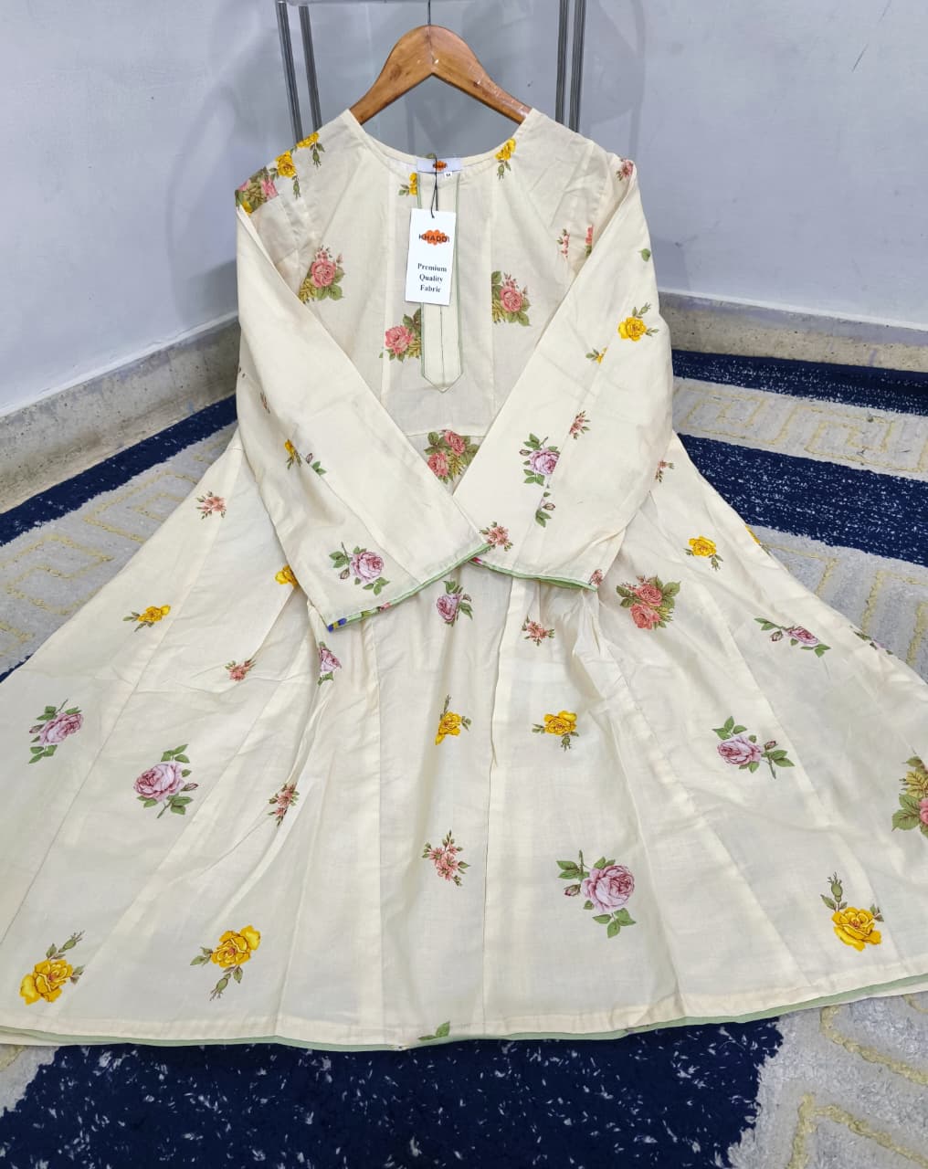 ORIGNAL KHAADI NEW PRINTS STITCHED FROCK ✨