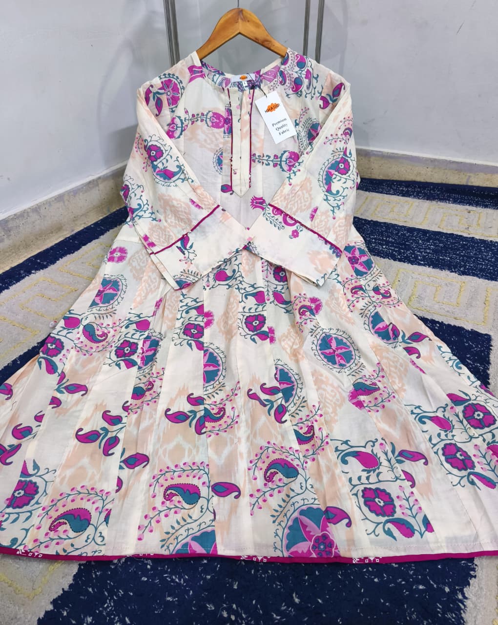 ORIGNAL KHAADI NEW PRINTS STITCHED FROCK ✨