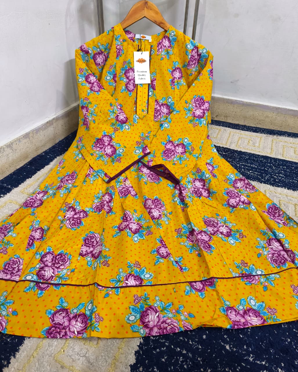 ORIGNAL KHAADI NEW PRINTS STITCHED FROCK ✨