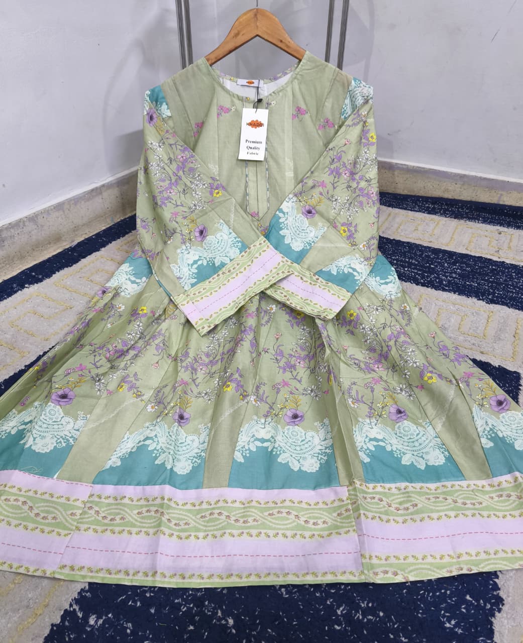 ORIGNAL KHAADI NEW PRINTS STITCHED FROCK ✨