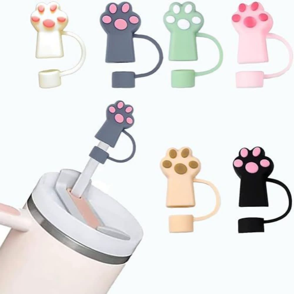 Pack of 3pcs Cat Paw Straw Top Stopper (Mix/Random colour)