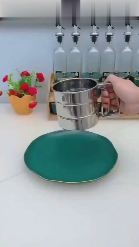 Stainless Steel Flour Sieve Cup – Handheld Baking Sifter for Flour, Sugar & Powdered Ingredients
